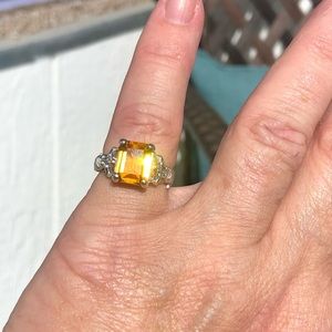 Mermaids Citrine Sterling Silver Ring Sz 6